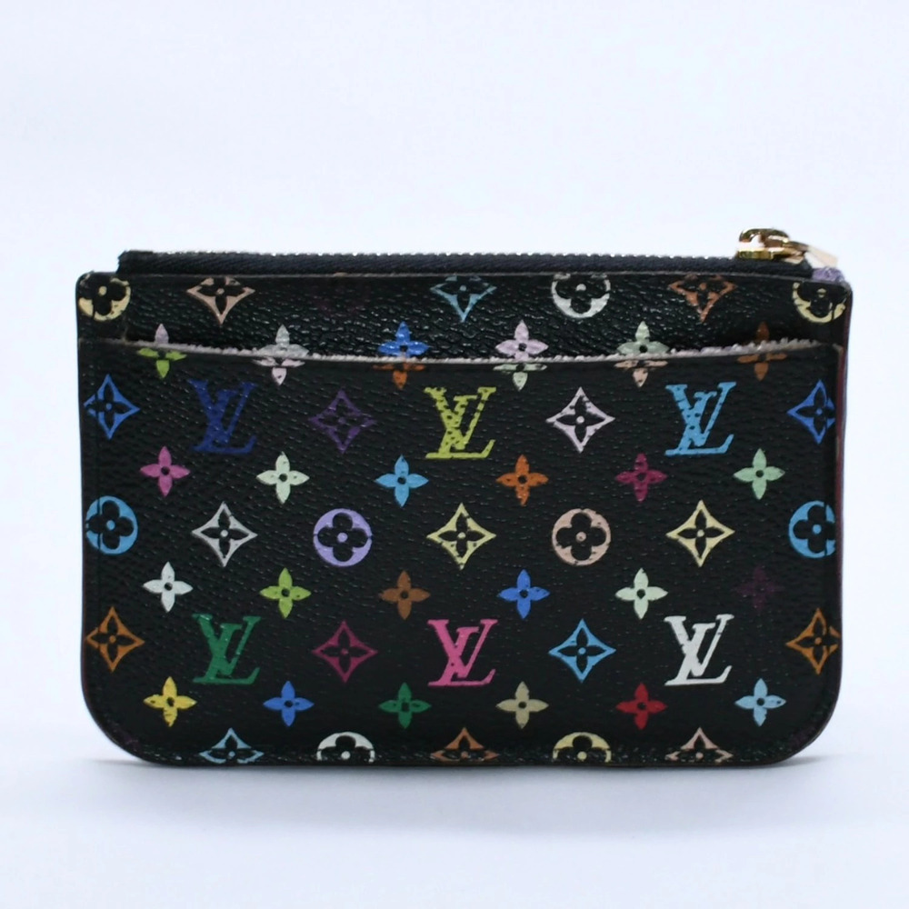 LOUIS VUITTON Monogram Multicolor Pochette coin case Wallet Noir Black Wallet
